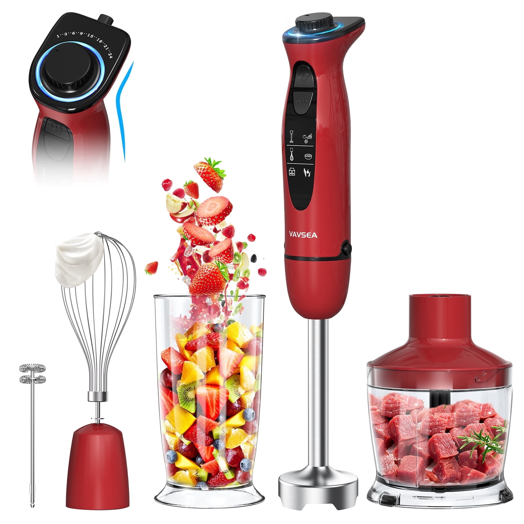 VAVSEA Immersion Hand Blender 5-in-1 1100W with 24-Speed Stainless