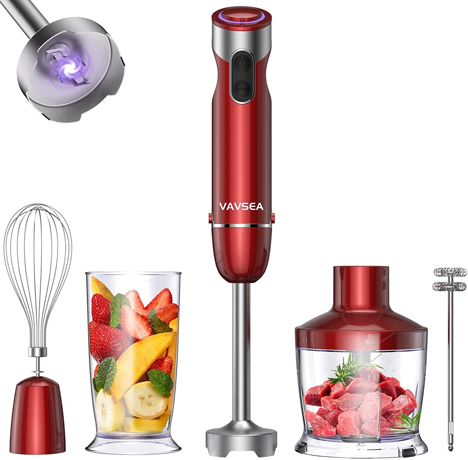 VAVSEA 1000W 5in1 Immersion Hand Blender, 12 Speed Stick Blender with