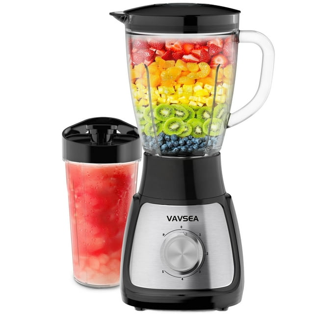 VAVSEA 1000W Countertop Blender with 51oz Glass Jar & 20oz Travel 