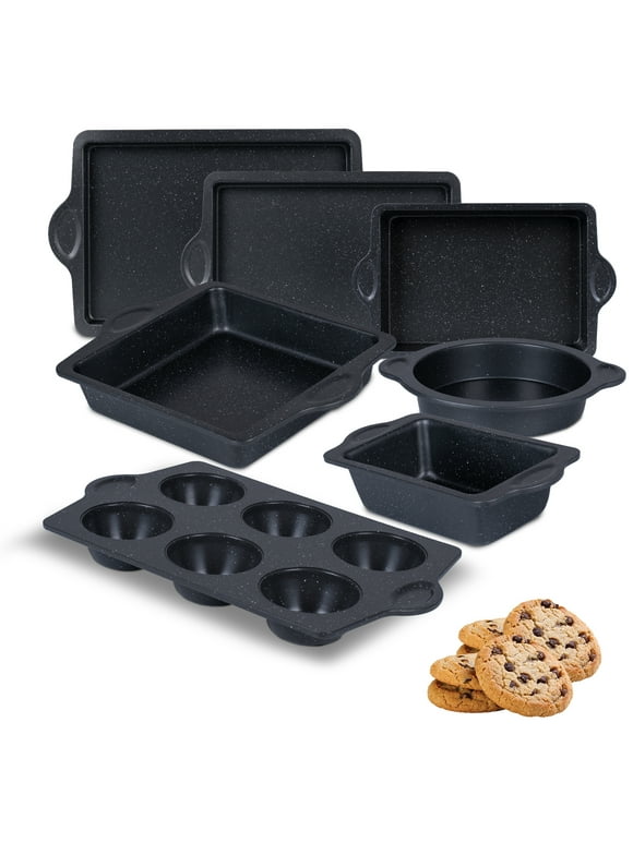 VAVSEA 7pcs Baking Pans Set, Carbon Steel Cookie Sheets, Nonstick Oven Bakeware Sets with Loaves Pan, PFOA PFOS Free