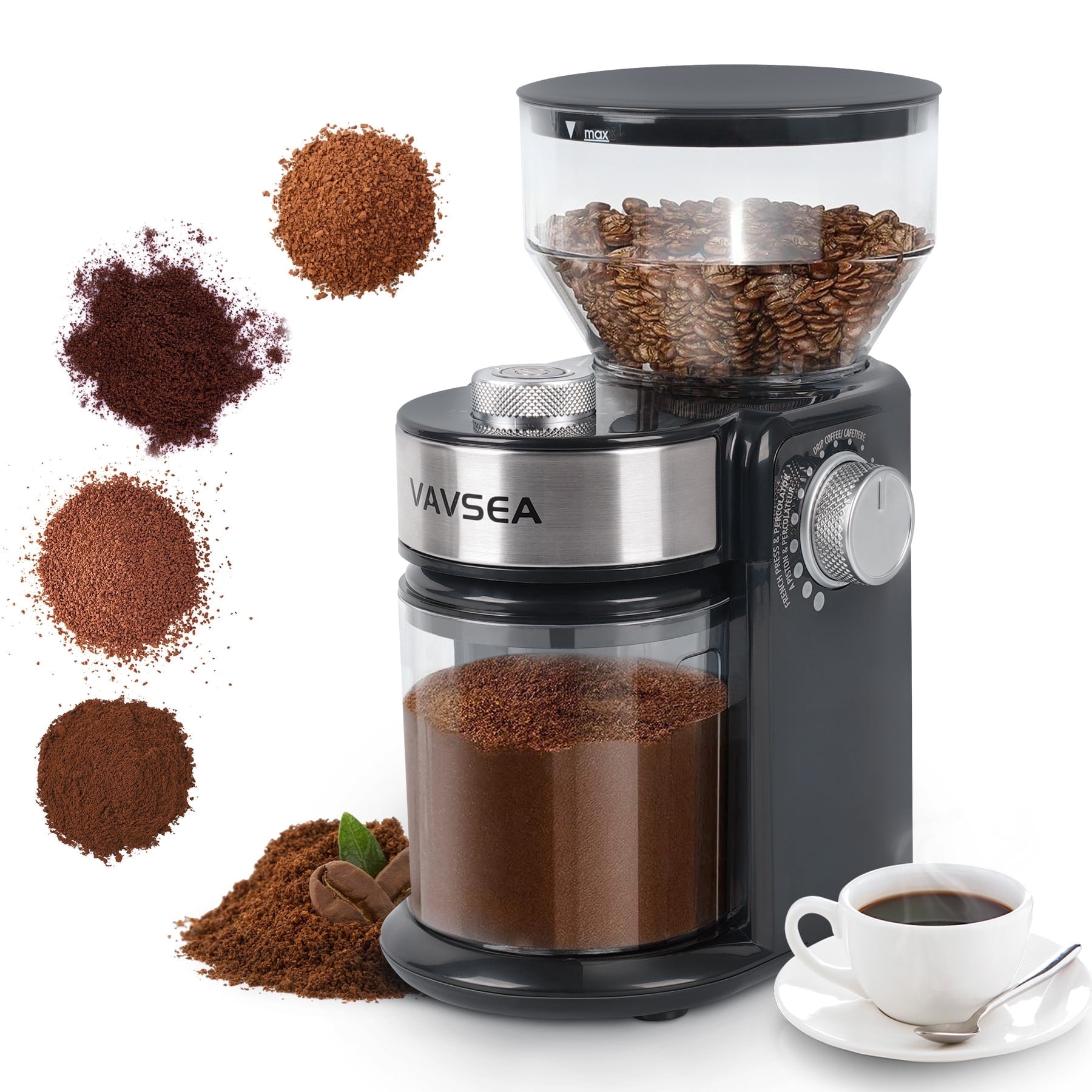 VAVSEA Burr Coffee Grinder, Electric Coffee Bean Grinder with 18