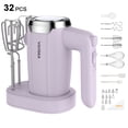 thumbnail image 1 of VAVSEA Electric Hand Mixer with 32 Attachments, Includes 2 Whisk, 2 Dough Hooks, 2 Beater, Cake Decorating, 500W Handheld Mixer for kitchen, Baking, Blending, Purple, 1 of 9
