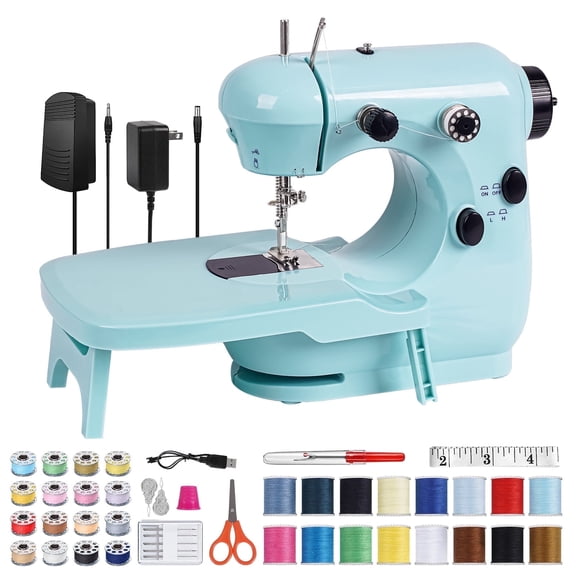 VAVSEA Mini Sewing Machine for Beginner, Dual Speed Portable Sewing Machine with Extension Table, Stitch, Sewing Kit for Household