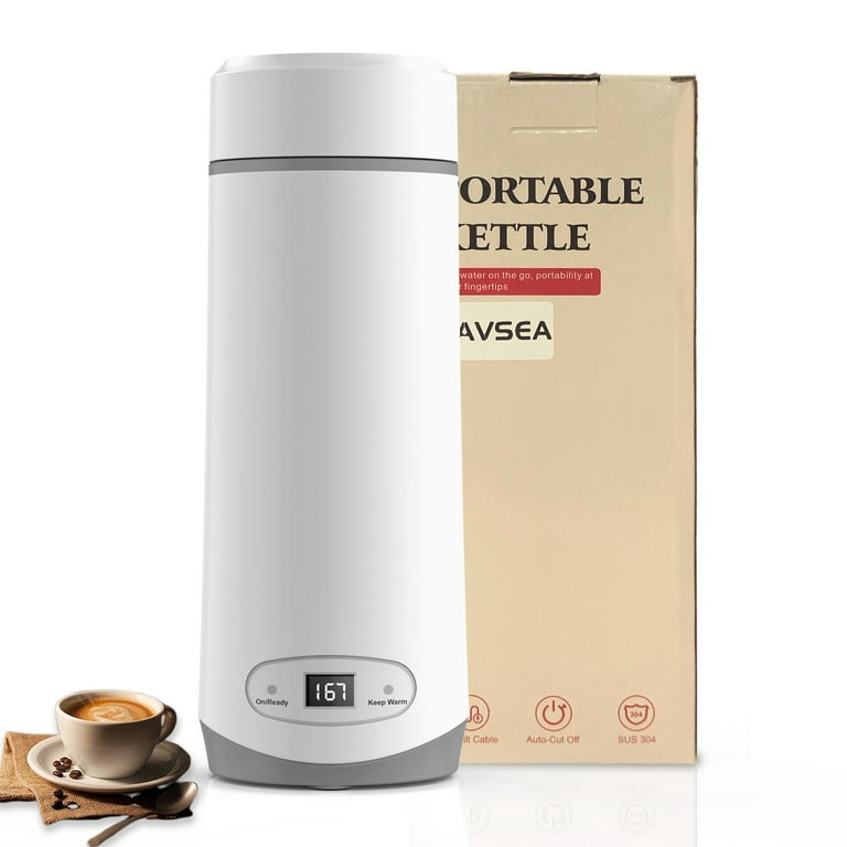 Litake Portable Electric Kettle for Travel - Small Electric Thermos/Heating  Cup/Bottle - Single Size Personal Tea Maker - Quick Boiling Hot Water