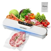 VAVSEA Vacuum Sealer, 62Kpa Food Sealer Machines with 4 Modes, Dry/Draw/Seal/Vac and 10Pcs Bags Starter Kit for Dry & Moist Food Storage Sous Vide for Kitchen