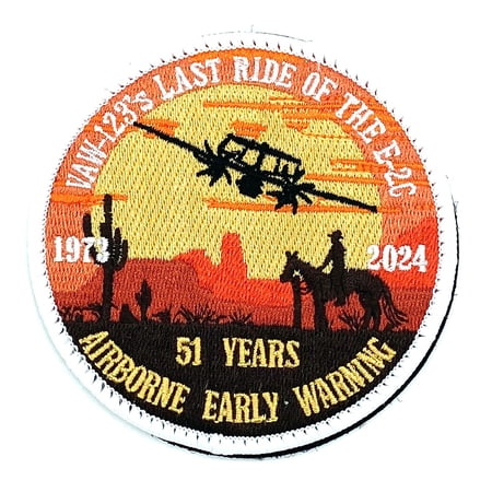VAW-123 Screwtops Last Ride of the E-2C Shoulder Patch – With Hook and Loop, 3.5"