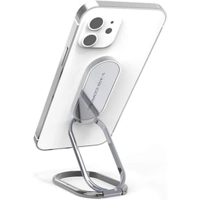 VAWcornic Phone Ring Holder Finger Kickstand, 540° Dual Direction Rotating Phone Grip for iPhone, Samsung, Huawei Smartphone, Tablet, Kindle, Switch Lite Compatible with Magnetic Car Mount, Silver
