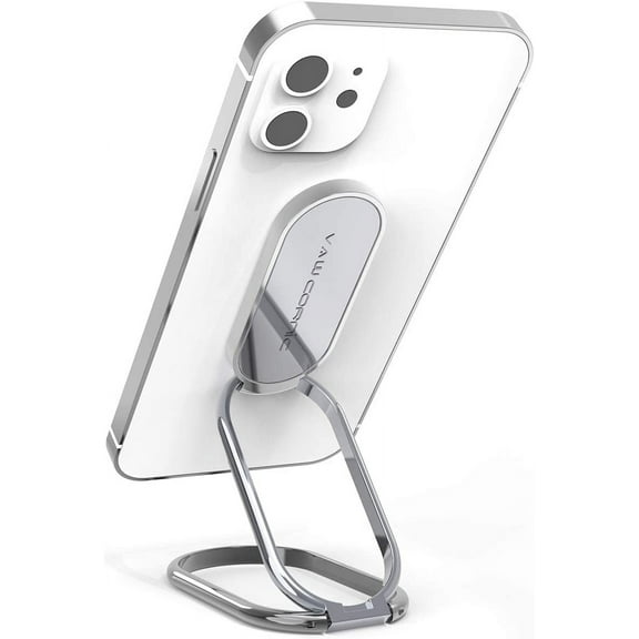 VAWcornic Phone Ring Holder Finger Kickstand, 540° Dual Direction Rotating Phone Grip for iPhone, Samsung, Huawei Smartphone, Tablet, Kindle, Switch Lite Compatible with Magnetic Car Mount, Silver