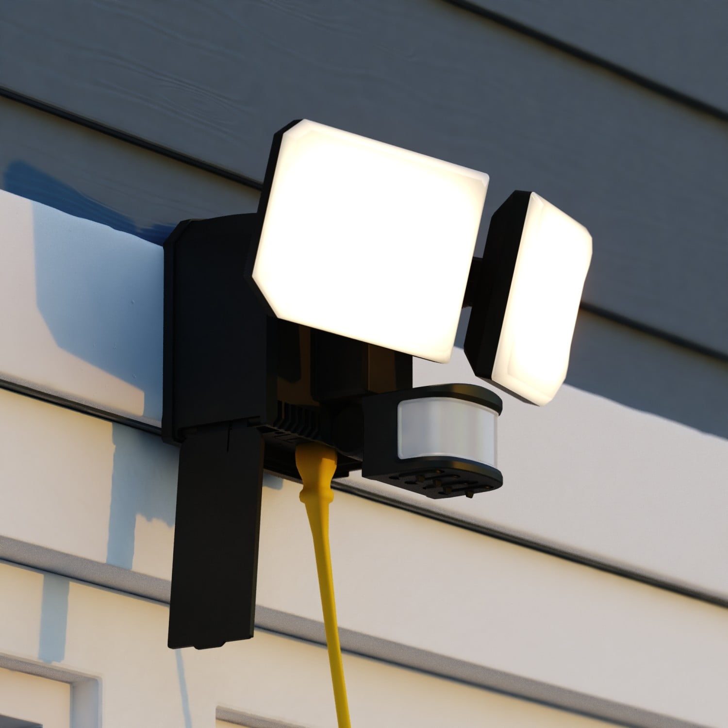 VAXCEL Black Motion Dusk to Dawn LED Outdoor Security Flood Light, GFCI Outlet
