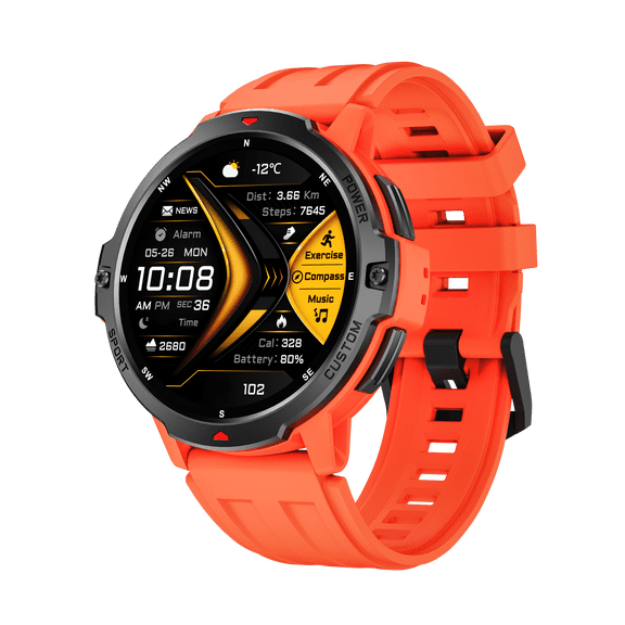 VAYKAL Smart Watch Fitness Tracker for Android and iPhone Multiple Sports Modes Compass Pedometer Timer Stopwatch Make/Answer Calls Message Notifications 3ATM Waterproof
