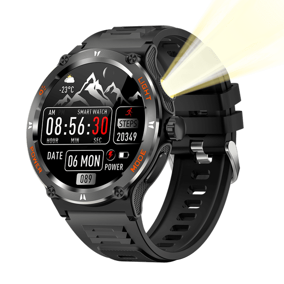 VAYKAL Smartwatch Fitness Tracker for Android & iOS Compass 3ATM Waterproof Multiple Sports Modes Pedometer Timer Stopwatch Call Answer/Decline Message Notifications