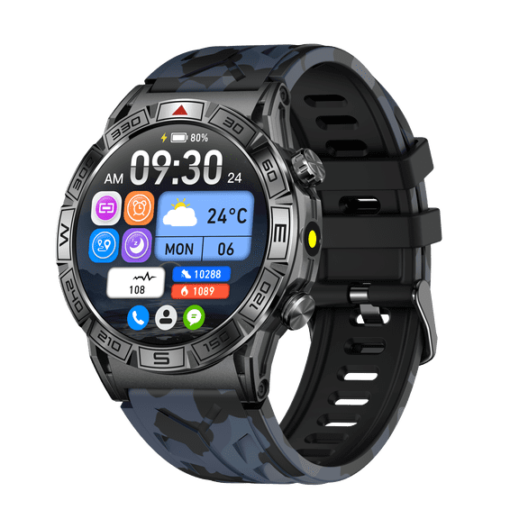 VAYKAL Smartwatch Fitness Tracker for Android and iOS Multiple Sport Modes AMOLED Screen 1ATM Waterproof Compass Pedometer Timer Stopwatch Make and Answer Calls Message Notifications