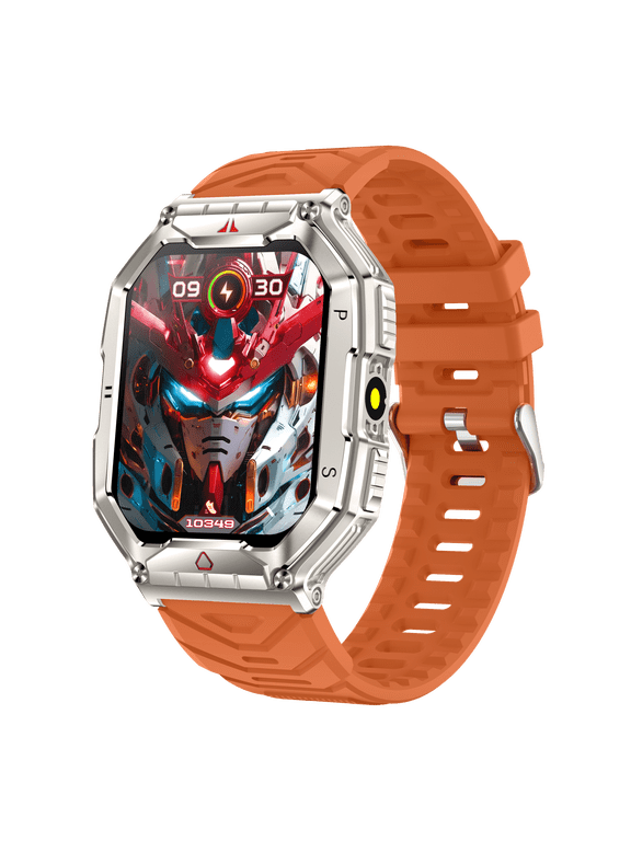Smartwatch Fitness Tracker for Android and iOS Multiple Sports Modes AMOLED Display 1ATM Waterproof Compass Pedometer Timer Stopwatch Make and Answer Calls Message Notifications