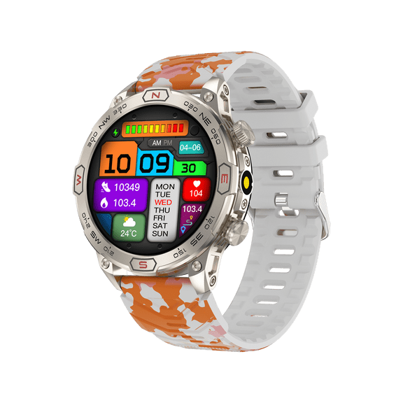 VAYKAL Smartwatch Fitness Tracker for Android and iOS Multiple Sports Modes AMOLED Screen 1ATM Water Resistant Compass Pedometer Timer Stopwatch Call Message Notifications