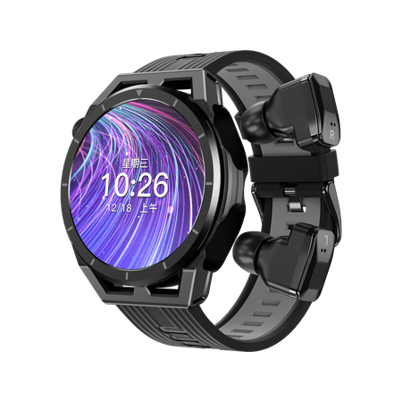 VAYKAL Smartwatch TWS Earphones 2-in-1 Fitness Tracker for Android and IOS Multiple Sport Modes Pedometer Timer Stopwatch Make/Answer Calls Message Notifications IP67 Waterproof