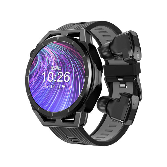 VAYKAL Smartwatch TWS Earphones 2-in-1 Fitness Tracker for Android and IOS Multiple Sport Modes Pedometer Timer Stopwatch Make/Answer Calls Message Notifications IP67 Waterproof