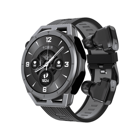 VAYKAL Smartwatch TWS Earphones 2-in-1 Fitness Tracker for Android and IOS Multiple Sport Modes Pedometer Timer Stopwatch Make/Answer Calls Message Notifications IP67 Waterproof