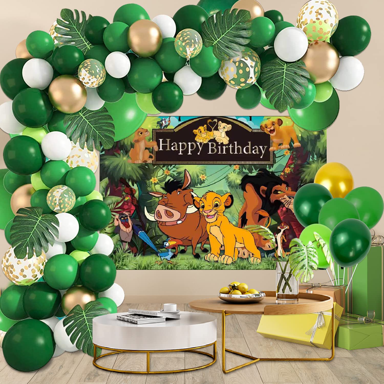 VAYNEIOJOY Lion King Balloons Arch Garland Lion Ki