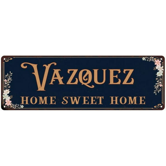 VAZQUEZ Home Sweet Home Victorian Look Gift 6x18 Metal Sign 206180046690