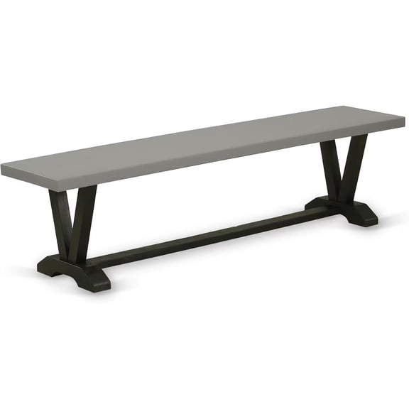VB697 V-Style Dining Bench with Wood Seat, 72x15x18 Inch, Multi-Color