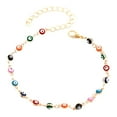 thumbnail image 1 of VBARHMQRT Beaded Anklets New Style Anklet Retro Colored Eye Thond Flower Anklet Female Foot Ornaments Lady Gift Accessories Fashion Chain Shiny Ankle Bracelets for Women Non Tarnish Diamond, 1 of 7
