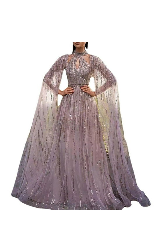 Black Wedding Guest Dresses for Women Formal Temperament Mesh Fringe Sequin Long Sleeve Waist Pinched Fishtail Dress Evening Gown Plus Size Wedding Guest Dress Summer Formal