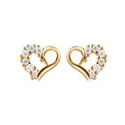 VBARHMQRT Cartilage Earring Women's Jewelry Hot Gold Plated Silver Love Shape Earrings Gifts for Her Small Hoop Earrings for Women Rose Gold Star Earrings