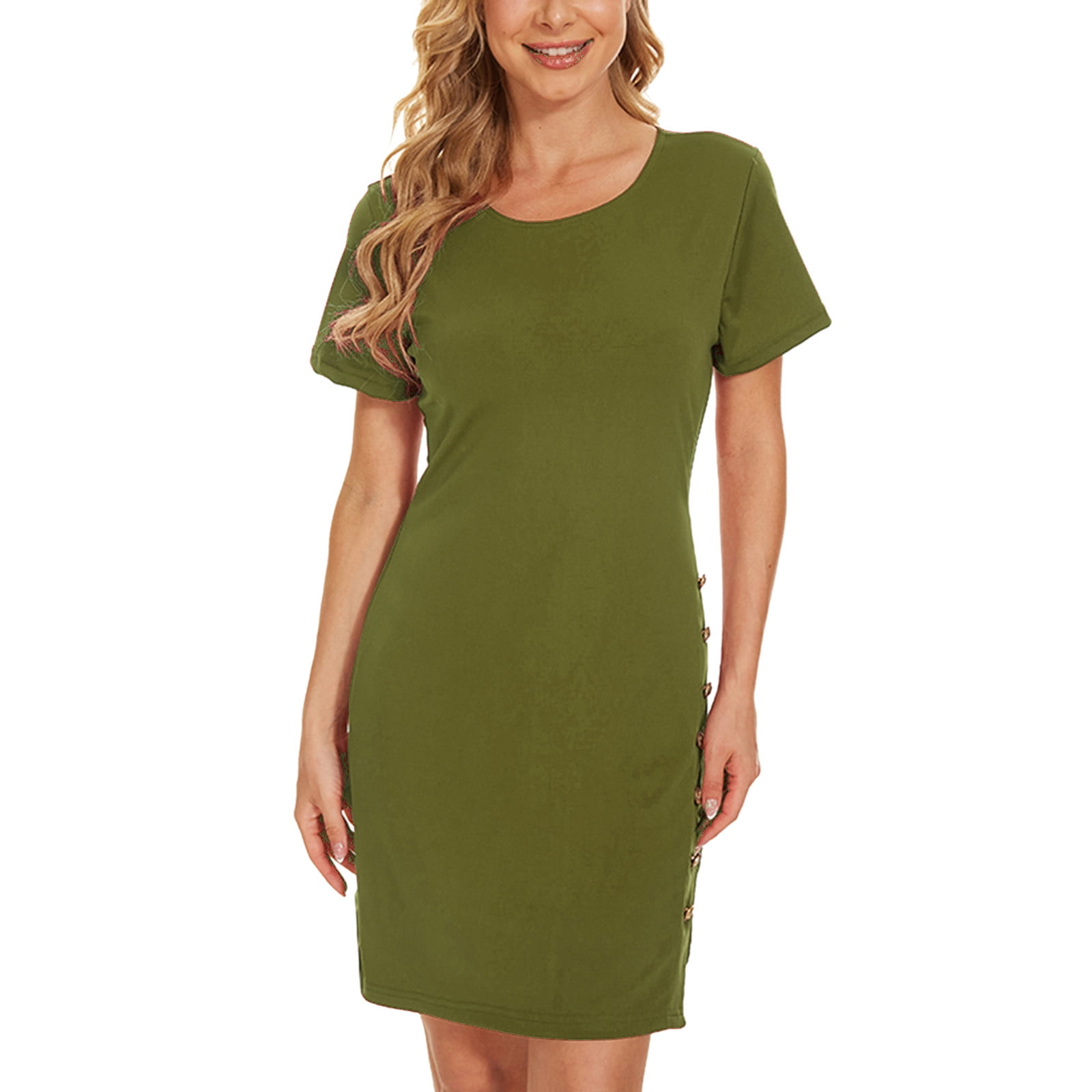 VBARHMQRT Evening Dress Women's Summer Short Sleeve Dresses Casual A ... image.