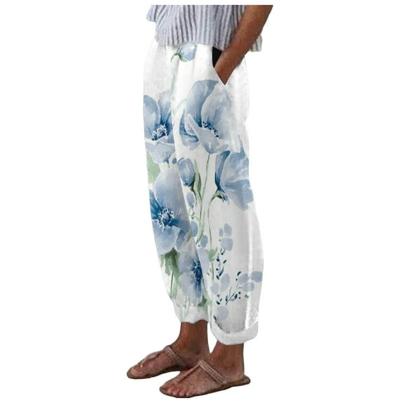 VBARHMQRT Female Black Wide Leg Pants for Women Women Spring and Summer Fashion Casual Printed Trousers Pocket Casual Pants Womens Joggers Sweatpants Long Women's Pants Casual Fall