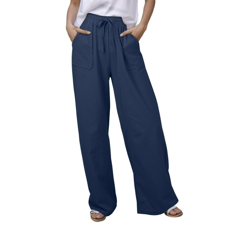 VBARHMQRT Female Camouflage Pants for Women Women s Casual Solid Color Tether Loose Yoga Trousers White Sweatpants Women Heavyweight Sweatpants Walmart