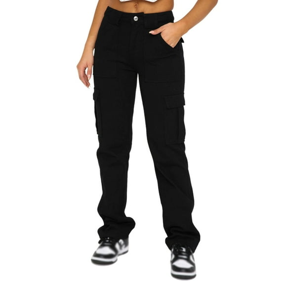 VBARHMQRT Female Dark Blue Jeans Women Skinny New Women's Pants Pocket Panel Casual Loose Mid Rise Jeans Women Popular Jeans for Women 2024 Petite Womens Stretch Jeans Pull On