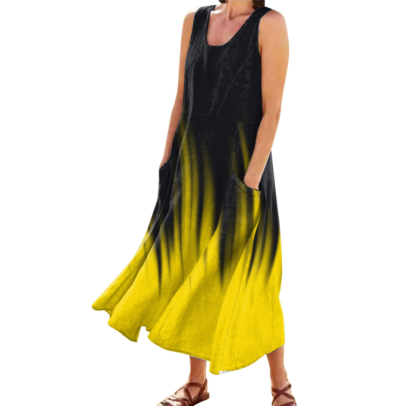 VBARHMQRT Female Long Dresses for Women Women Summer Linen Tank Dress ...