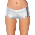 thumbnail image 1 of VBARHMQRT Female Soccer Shorts Women Womens Shiny Metallic Carnival Shorts Hot Pants Dance Bottoms Workout Shorts Women with Pockets No Front Seam Gym Shorts Women with Pockets and Liner, 1 of 4