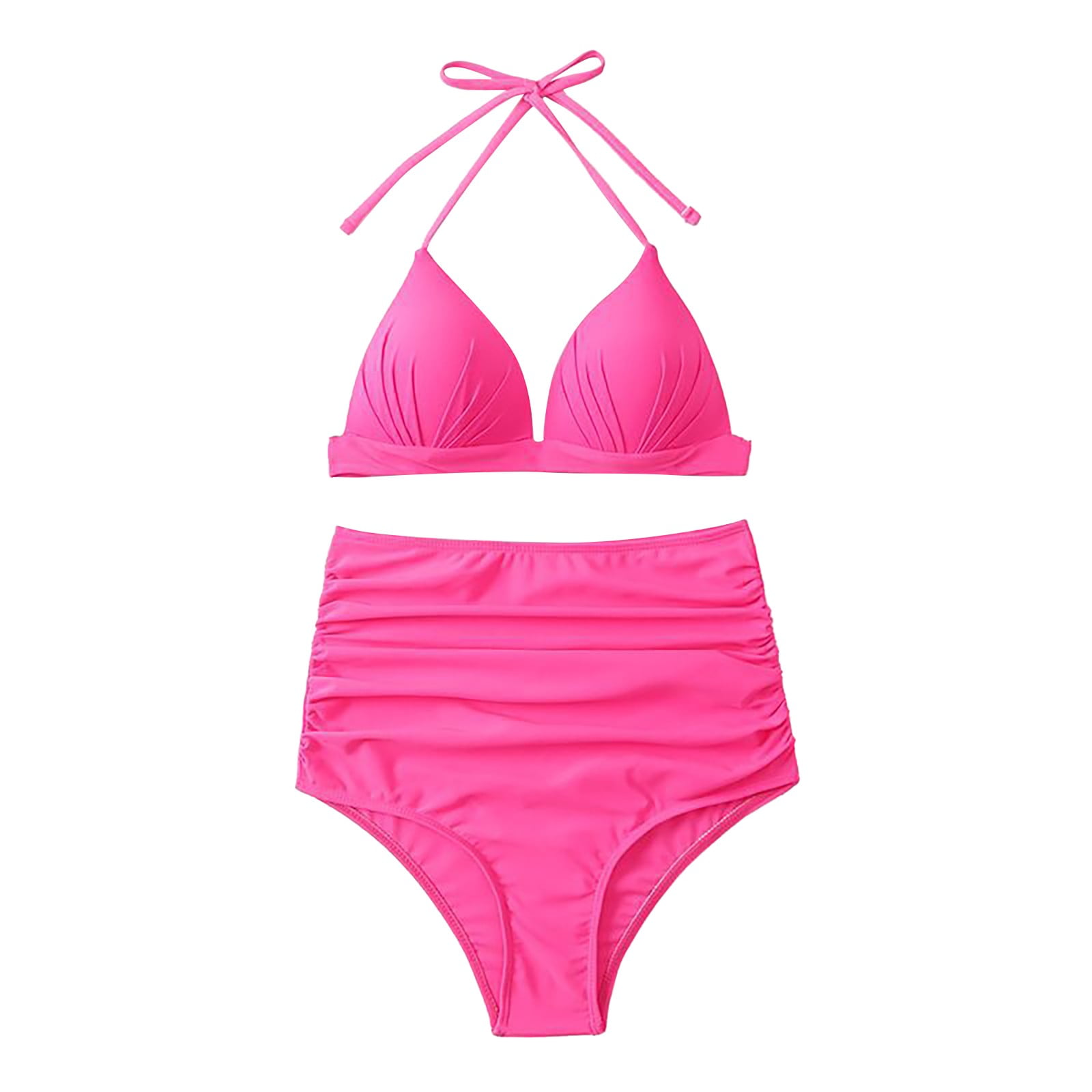 VBARHMQRT Female Swimsuit Romper 2 Piece Split Swimsuit Simple Solid Color Bandage Sexy 2 Piece