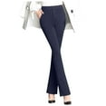thumbnail image 1 of VBARHMQRT Female Women's Pants Petite Jeans Women Stretchy Work Business Casual Straight Leg Trousers High Waist Pants Wide Leg Pants for Women Sweat Pants for Womens Petite Plus Size, 1 of 9