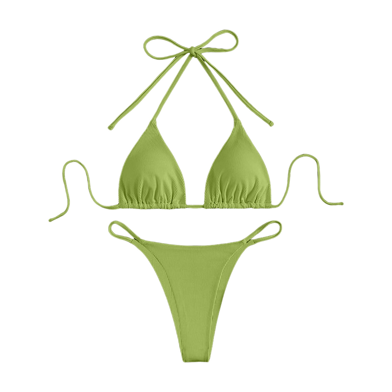 VBARHMQRT Female Womens Swimsuits 3 Piece Set Swimwear Bikinis Soild