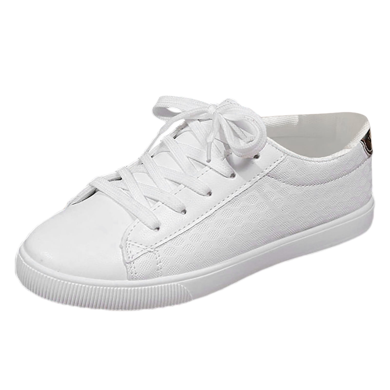 VBARHMQRT Female Womens Tennis Shoes for Walking Ladies Summer Casual Simple Soft Leather Large Size Lightweight Casual Shoes Sneakers Board Shoes Running Shoes for Women Sneakers for Women
