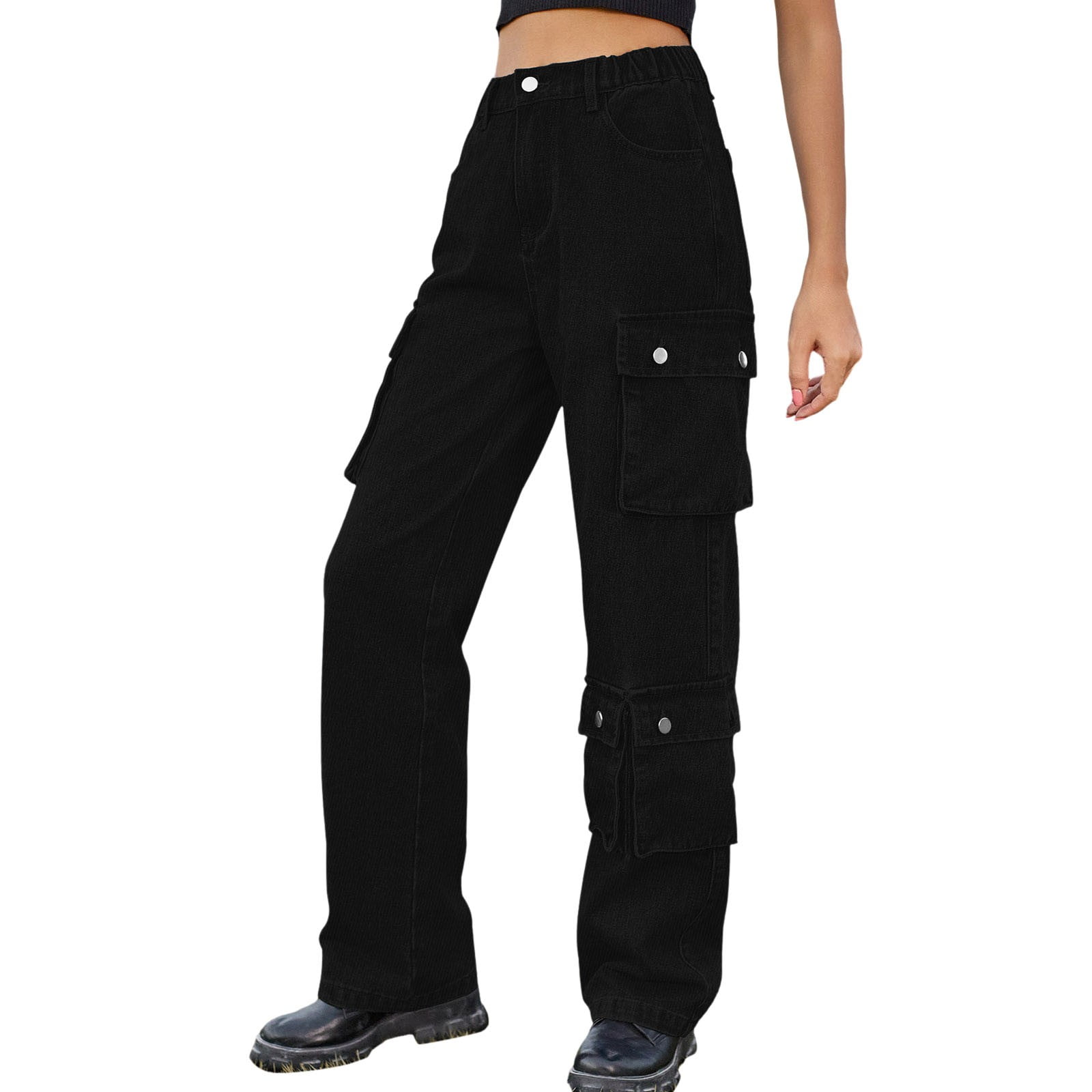 Women Jeans Slim Pants Multi Bag Women Slim Pants Women Trousers Blue