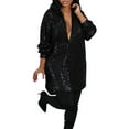 thumbnail image 1 of VBARHMQRT Gold Sequin Dress Womens Sequins Mini Dress Button Down Blouse Tunic Shirts Plus Size Sexy V Neck Long Sleeve Shirt Dresses Wedding Dresses Leather Dress for Women, 1 of 6