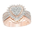 thumbnail image 1 of VBARHMQRT Heart Ring Love Diamond Ring Set Ladies Fashion Wedding Diamond Ring Two Piece Set Ring for Women Full Diamond Ring 5 11 Promise Rings for Her and Him Rings for Women Set, 1 of 8
