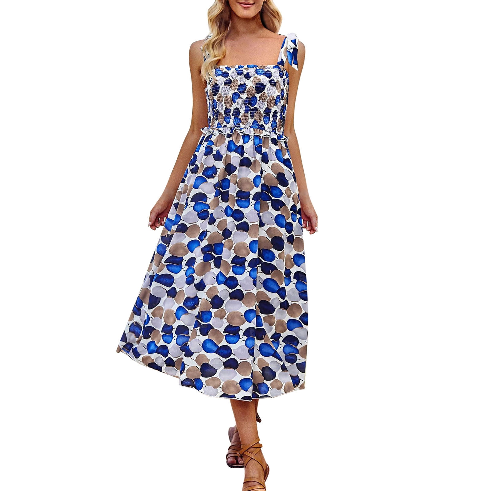 VBARHMQRT Long Dresses for Women Women Summer Dresses 2024 Tie Strap