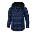 thumbnail image 1 of VBARHMQRT Mens Casual Shirts Button Down Spring Men's Fashion Casual Hooded Woolen Flannel Plaid Shirt Coat Graduation Shirts Class of 2024 Funny Shirts for Men Fashion Winter, 1 of 2