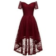 thumbnail image 1 of VBARHMQRT Party Dresses for Women 2024 Sexy WomenâS Off Shoulder High Low A Line Dress Wedding Party Dress Casual Dresses for Women Fall Long Sleeve Pink Short Dress, 1 of 4