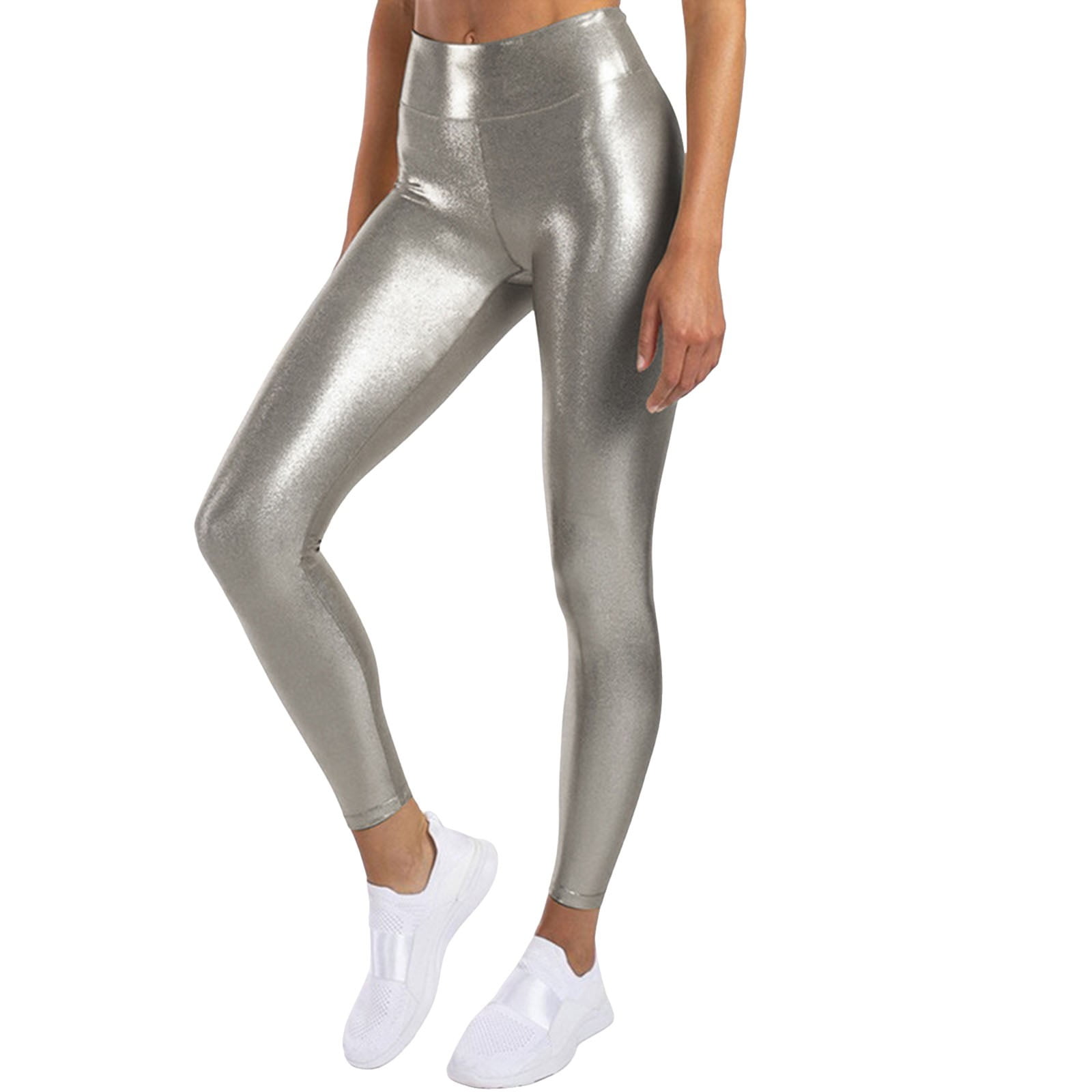 VBARHMQRT Plus Size Lined Leggings Women's High Waisted Gold Stamping