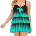 thumbnail image 1 of VBARHMQRT Plus Size Swimsuit Cover up Women's Tummy Ruffles Print Swimsuit Plus Size Skirt Blouse Split Swimsuit Swim Skirt Set Maternity Swimsuit Large Chest, 1 of 9