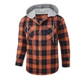 thumbnail image 1 of VBARHMQRT Running Shirt Boys Spring Men's Fashion Casual Hooded Woolen Flannel Plaid Shirt Coat Compression Shirt Men Sleeveless White Polyester Shirts for Men Long Sleeve Sun, 1 of 2