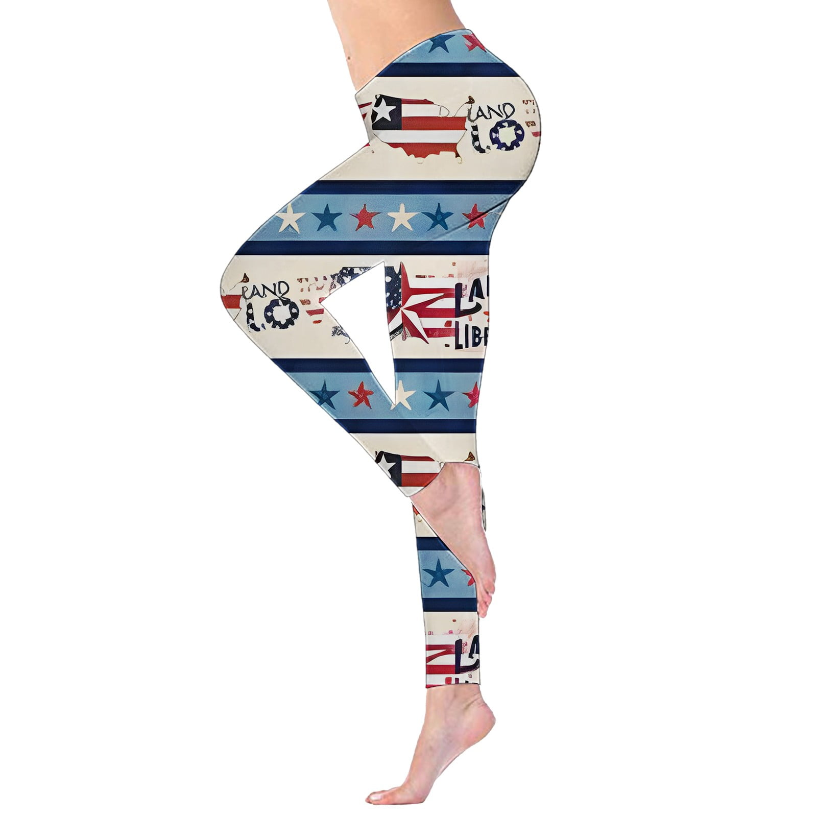 VBARHMQRT Seamless Leggings Women's Tight Yoga Pants Independence Day