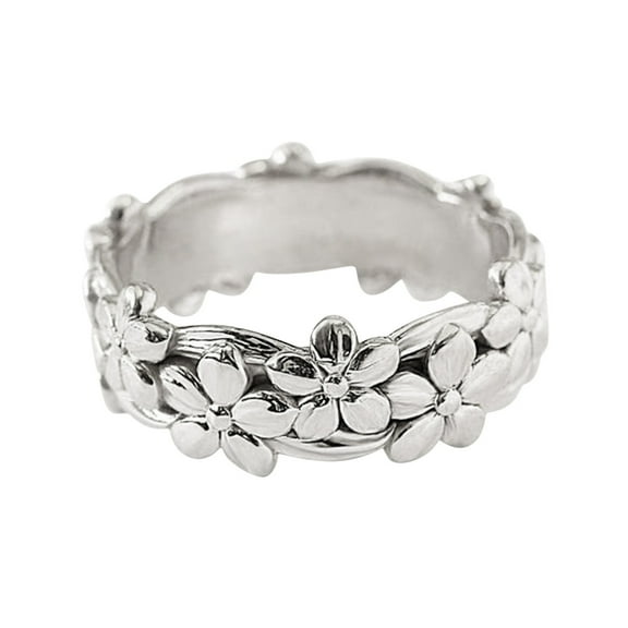 VBARHMQRT Stainless Steel Rings for Women Set Flower Shape Around Rings Women Fashion Trend Full Flower Ring Ladies Jewelry Diamond Rings for Women Size 5 11 Vintage Rings Zircon Ring