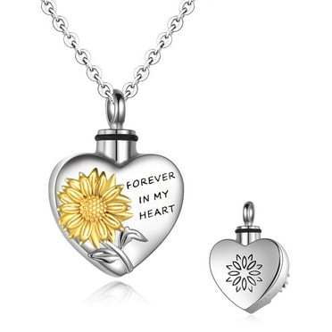 VBARHMQRT Sunflower Necklaces for Ashes Jewelry for Ashes Memory Necklace Gift Keepsake for Relatives and Pets Necklace Chains for Women Set Womens Necklaces Silver Trendy Butterfly Necklace