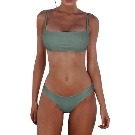 VBARHMQRT Swimwear for Women Tummy Control 2 Piece Women Bandeau Bandage Two Piece Bikini Swimsuit Sexy Bikini Set Push up Brazilian Swimwear Beachwear Swimsuit Long Swim Skirts for Women Pink Bikini